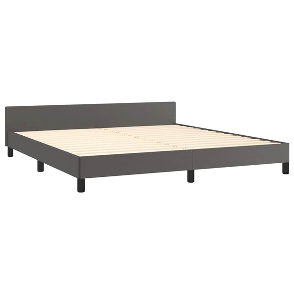 vidaXL Bedframe met hoofdeinde zonder matras 180x200 cm grijs