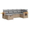 vidaXL 6-delige Loungeset met kussens poly rattan beige