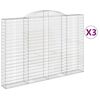 vidaXL Schanskorven 3 st gewelfd 300x30x200/220 cm ijzer