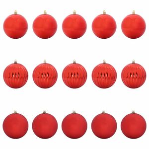 vidaXL Kerstbal Set 15 pcs Rood Kunststof