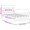 vidaXL Bedframe met hoofd- en voeteneinde metaal wit 100x190 cm