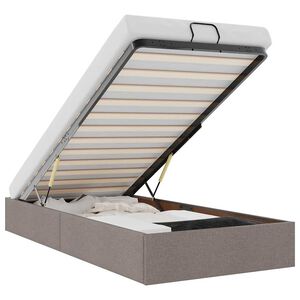 vidaXL Bedframe zonder matras 80x200 cm stof taupe