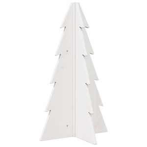 vidaXL Kerstdecoratie kerstboom 69,5 cm massief grenenhout wit