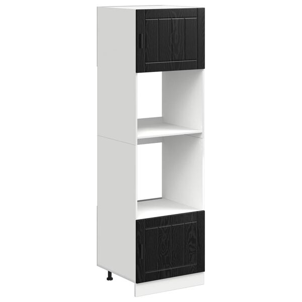 vidaXL Keukenkast Zwart Eiken 60 x 57 x 207 cm Bewerkt hout