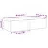 vidaXL Wandschap met lades 60x26,5x15 cm bewerkt hout zwart