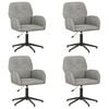vidaXL Draaiende Bureaustoelen 4 st 54 x 55 x 90 cm Lichtgrijs fluweel