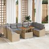 vidaXL Tuin Sofa Set met opslag 10 pcs Beige Poly riet