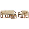 vidaXL Buiten bankenset met kussen 6 pcs Natuurlijk en Beige