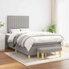 vidaXL Boxspring met matras stof lichtgrijs 120x190 cm
