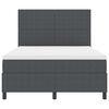 vidaXL Boxspringbed Donkergrijs en Wit 160 x 200 cm Katoen Stof