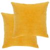 vidaXL Kussens 2 st 45x45 cm katoenfluweel geel
