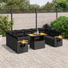vidaXL 11-delige Loungeset met kussens poly rattan zwart