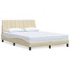 vidaXL Bedframe zonder matras "Hanko" stof cr&egrave;mekleurig 140x190 cm