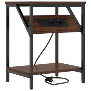 vidaXL Nachtkastje Bruin Eiken 38 x 30 x 48 cm Bewerkt hout