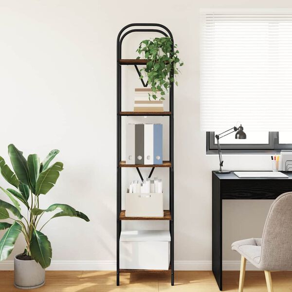 vidaXL Boekenkast Gerookt eiken 40 x 30 x 183 cm Bewerkt hout