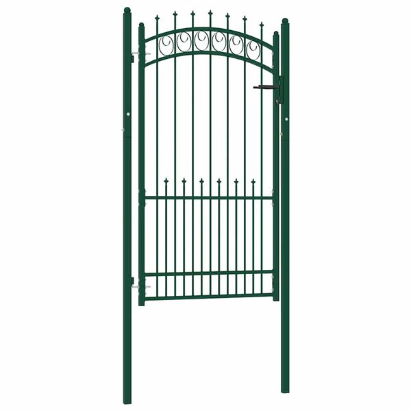 vidaXL Poort met speerpunten 104x134,5 cm staal groen