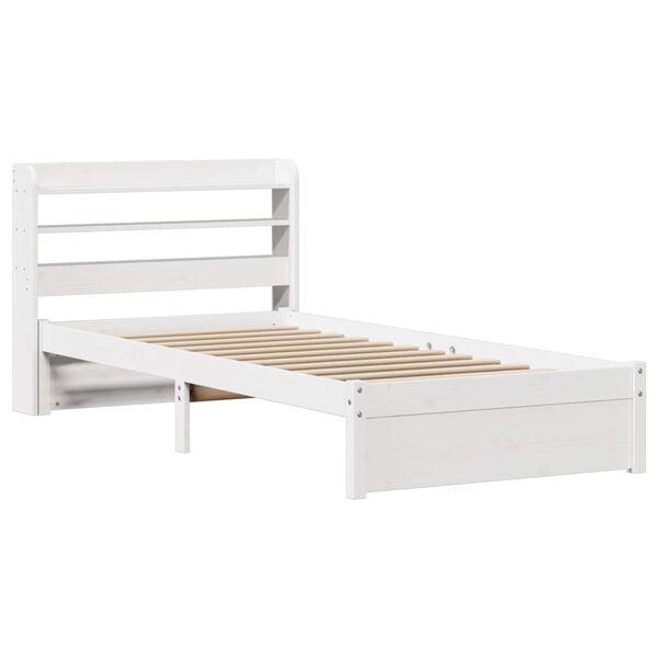 vidaXL Bedframe met hoofdeinde zonder matras 90x190 cm wit