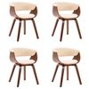 vidaXL Eetkamerstoelen 4 st gebogen hout en kunstleer cr&egrave;mekleurig
