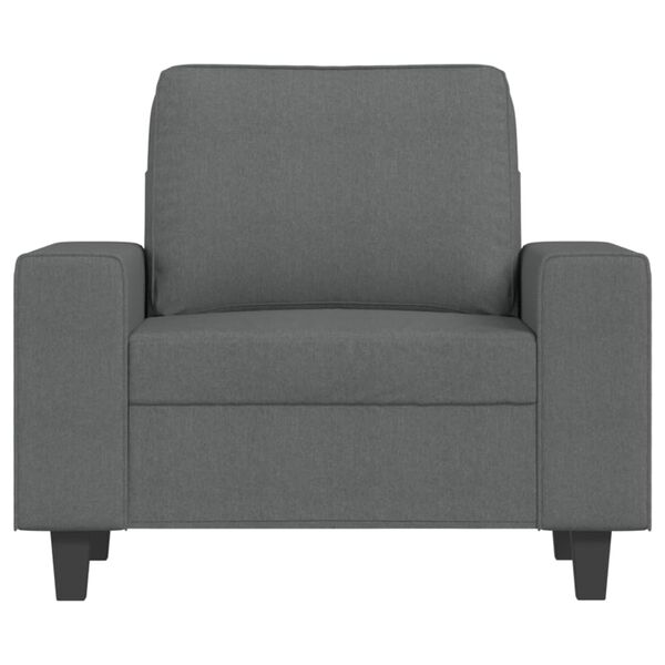vidaXL Fauteuil met voetenbank 60 cm stof donkergrijs