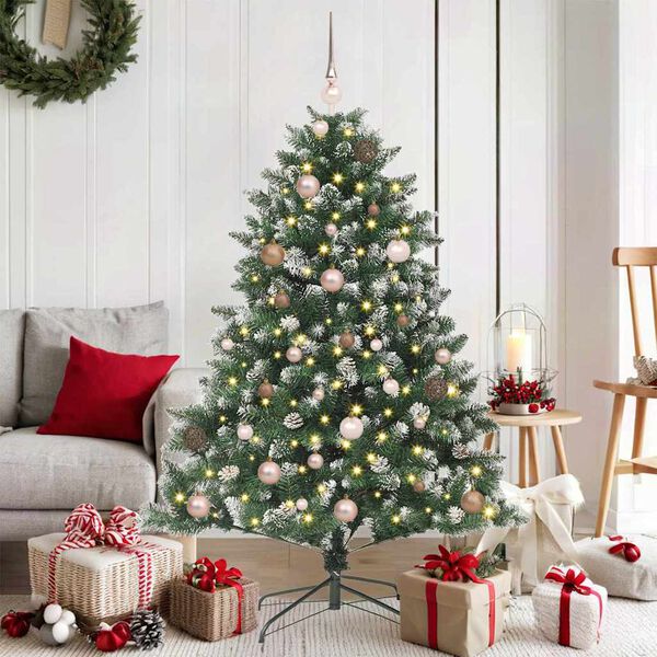 vidaXL Kunstkerstboom met 150 LED Groen 150 cm PVC en Plastic en Staal