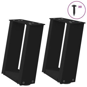 vidaXL Salontafelpoten 2 st U-vormig 30x(30-31) cm staal zwart