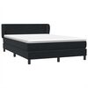 vidaXL Boxspring met matras fluweel zwart 160x210 cm