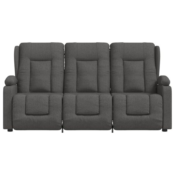 vidaXL Massagestoel 3-zits verstelbaar bekerhouders stof donkergrijs