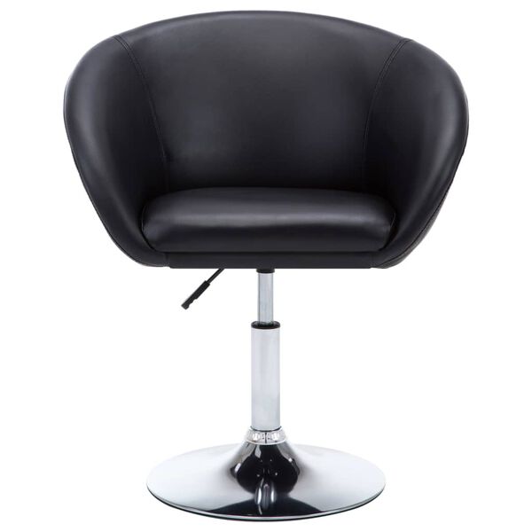 vidaXL Eetkamerstoelen draaibaar 2 st kunstleer zwart