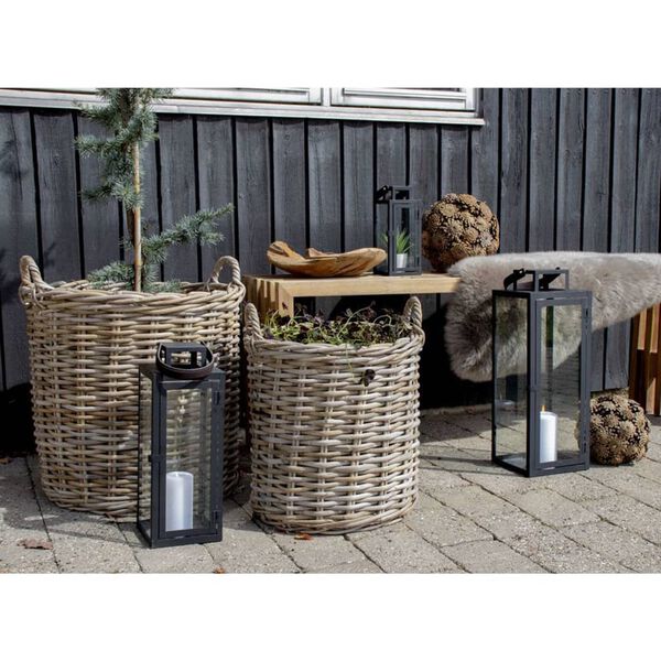 House Nordic 2-delige Mandenset Ivy rond kubu rattan