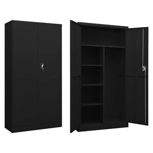vidaXL Lockerkast 90x40x180 cm staal zwart