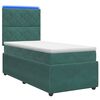 vidaXL LED Boxspring Bed met Matras Donkergroen 90 x 200 cm Fluweel