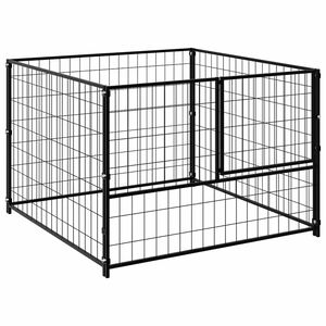 vidaXL Hondenkennel 100x100x70 cm staal zwart