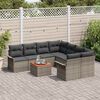 vidaXL Tuin Sofa Set met kussen met opslag met kussen 9 pcs Grijs