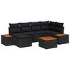 vidaXL Tuin Sofa Set met kussen 7 pcs Zwart Poly Rattan