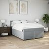 vidaXL Boxspring met matras stof lichtgrijs 140x200 cm