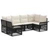 vidaXL Tuinbankenset 6 st 6-Aantal zitplaatsen Zwart poly rattan