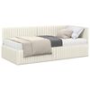 vidaXL Hoekbedframe met Matras met hoofdeinde 2 st Cr&egrave;me Fluweel