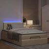 vidaXL Bed poef met matras en LED's 120x190 cm stof cr&egrave;mekleurig
