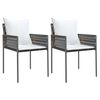 vidaXL Tuinstoelen 2 st met kussens 54x61x83 cm poly rattan bruin