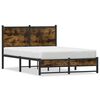 vidaXL Bedframe zonder matras metaal gerookt eikenkleurig 120x200 cm