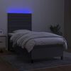 vidaXL Boxspring met matras en LED stof donkergrijs 100x200 cm
