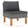 vidaXL 12-delige Loungeset met kussens poly rattan grijs