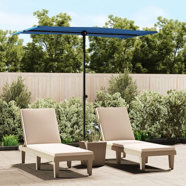 vidaXL Parasol met aluminium paal 180x110 cm azuurblauw