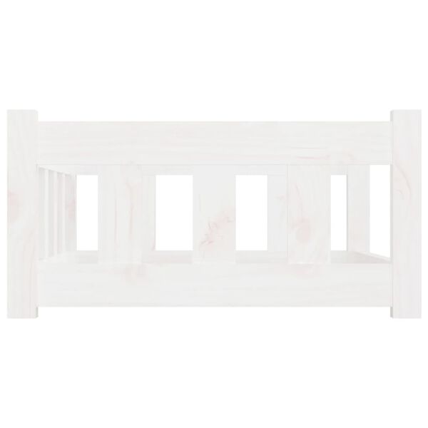 vidaXL Hondenmand 75,5x55,5x28 cm massief grenenhout wit