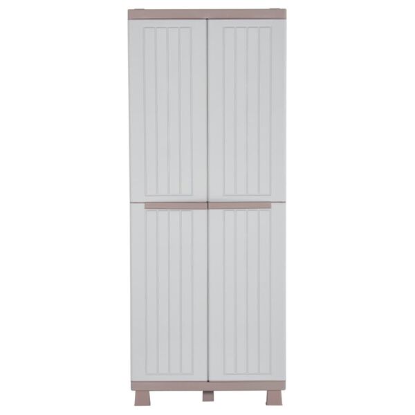 vidaXL Opbergkast met 2 deuren 68x39x170 cm lichtgrijs en beige
