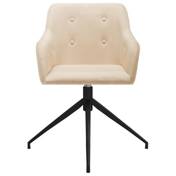 vidaXL Eetkamerstoelen 2 st draaibaar stof cr&egrave;mekleurig