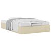 vidaXL Bedframe zonder matras 120x190 cm stof crèmekleurig