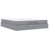 vidaXL Bedframe met matras 2 st Lichtgrijs Stof
