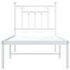 vidaXL Bedframe met hoofdbord zonder matras metaal wit 75x190 cm