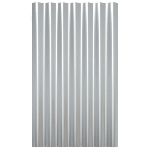vidaXL Dakpanelen 36 st 60x36 cm gegalvaniseerd staal zilverkleurig